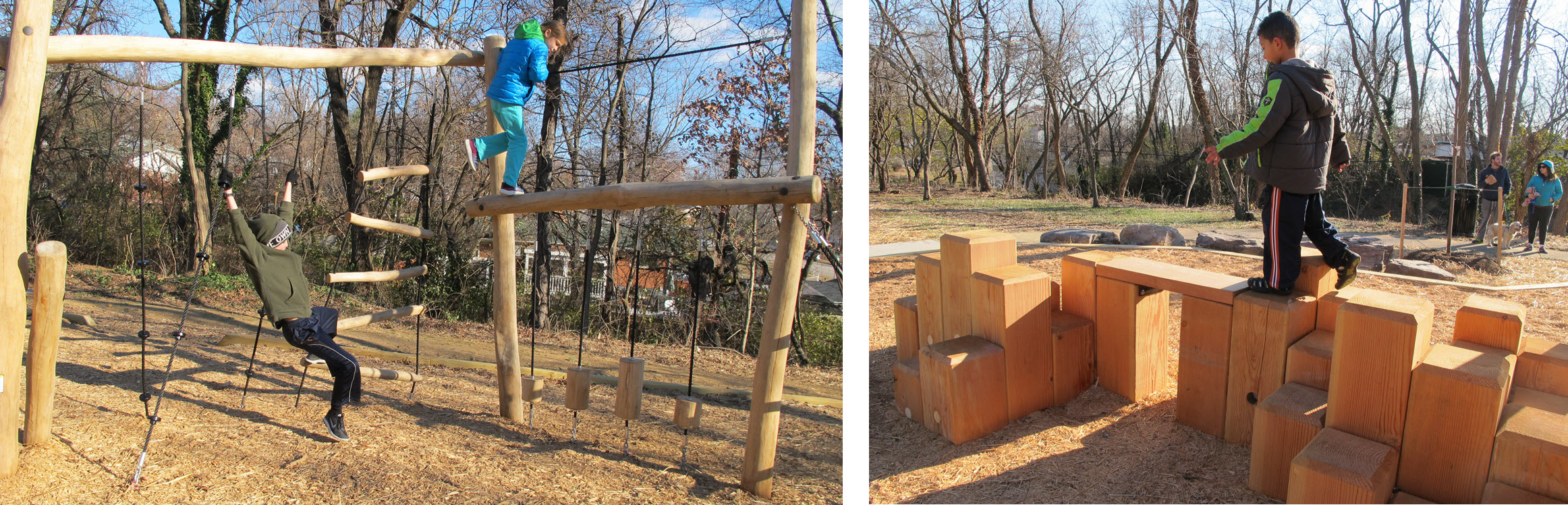 Taney Avenue Playground Kids Climbing and Balancing