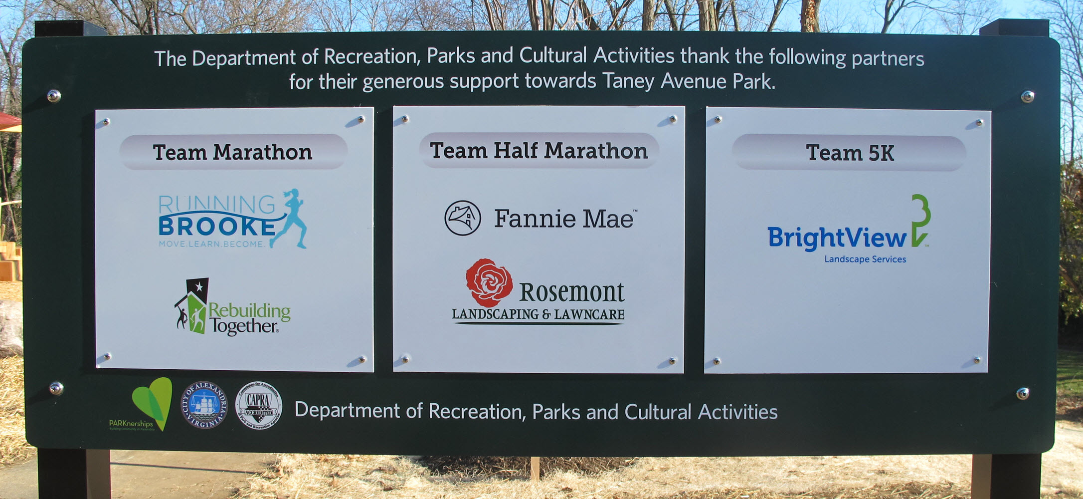 Taney Avenue Park Sign