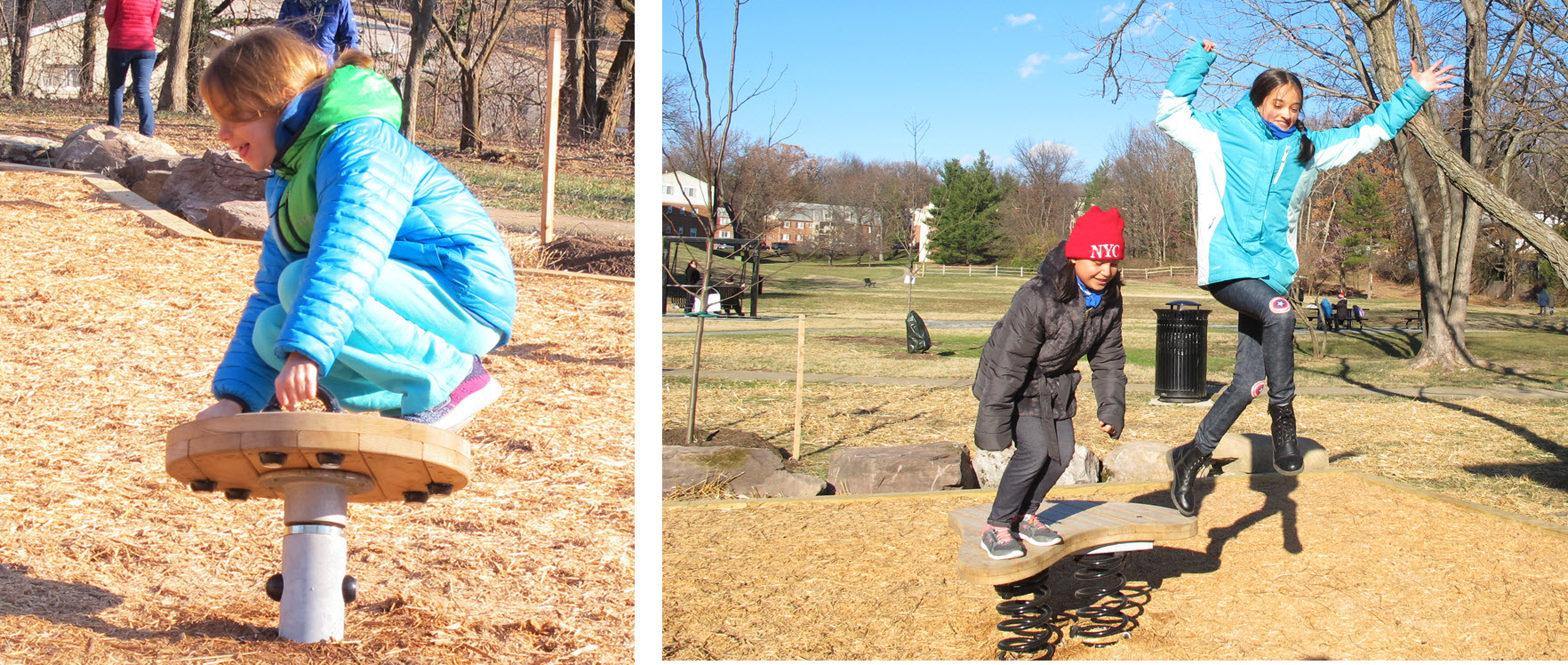 Taney Avenue Playground Kids Spinning and Jumping