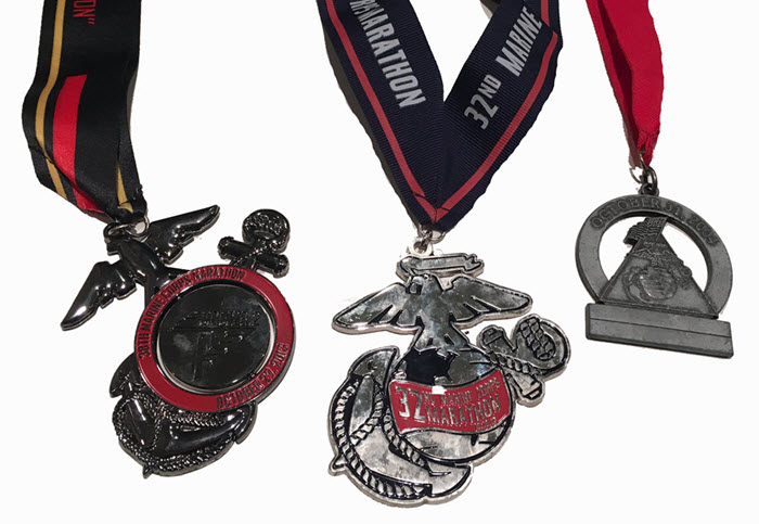 Marine Corps Marathon medals